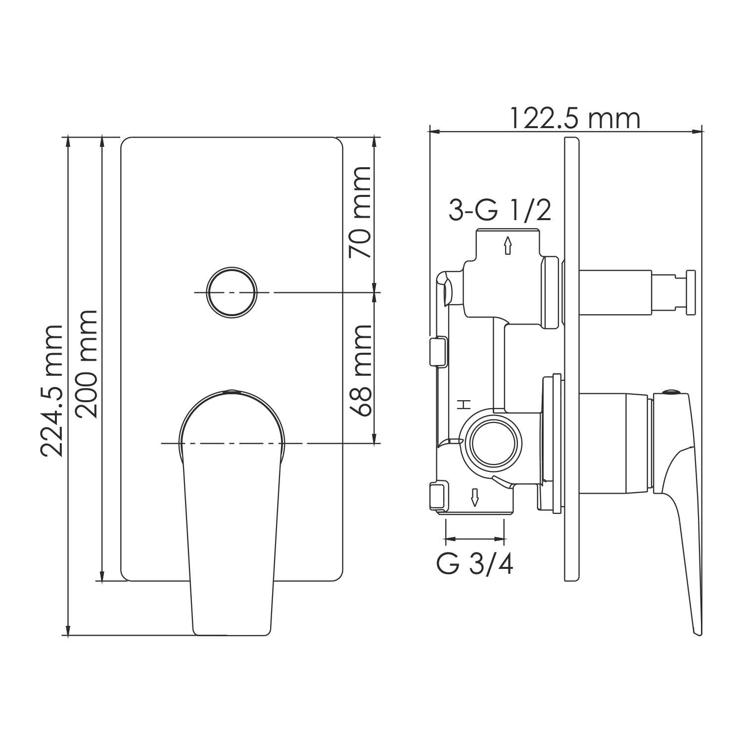 5561 Aisch Смеситель для ванны и душа WasserKRAFT Aisch 5500  - Вид №2
