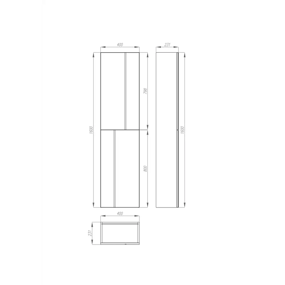 Пенал для ванной Roca Pilar 160x40 см цвет синий 85302642 STLM-2150981 - Вид №6