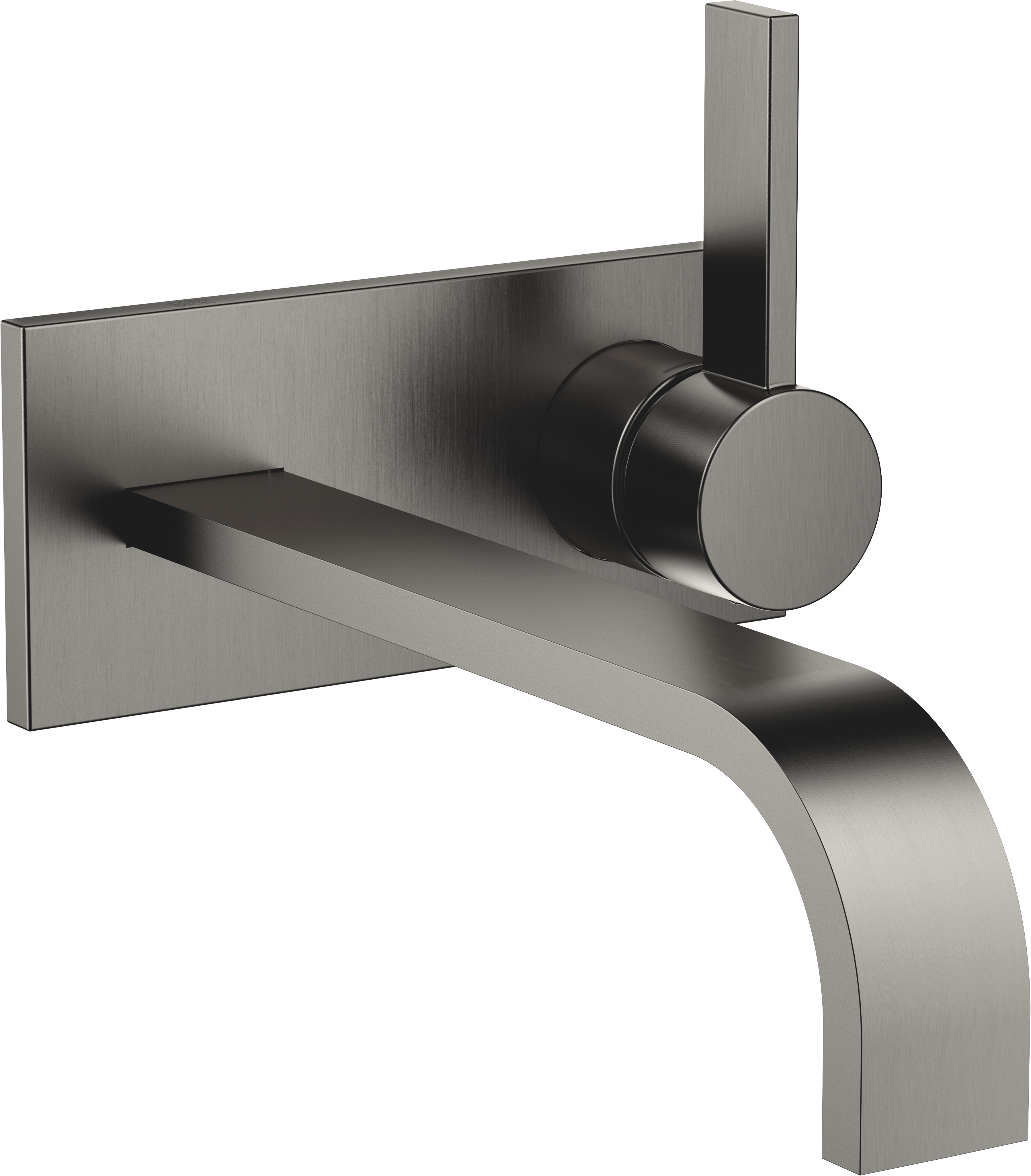 MEM Смеситель для раковины, настенный, однорычажный, с крышкой, без донного клапана - матовая темная платина