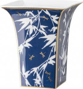 10654611 Rosenthal Ваза Rosenthal Турандот 17см, фарфор, синяя, золотой кант Фарфор