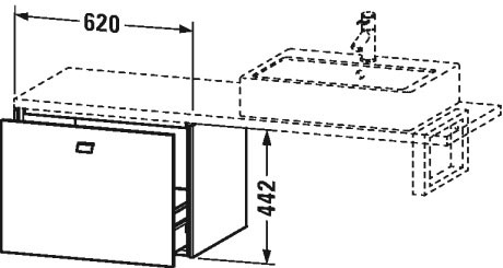 BR512304343 Brioso Шкафчик для компактной консоли Базальт матовый, декор Duravit - Вид №1