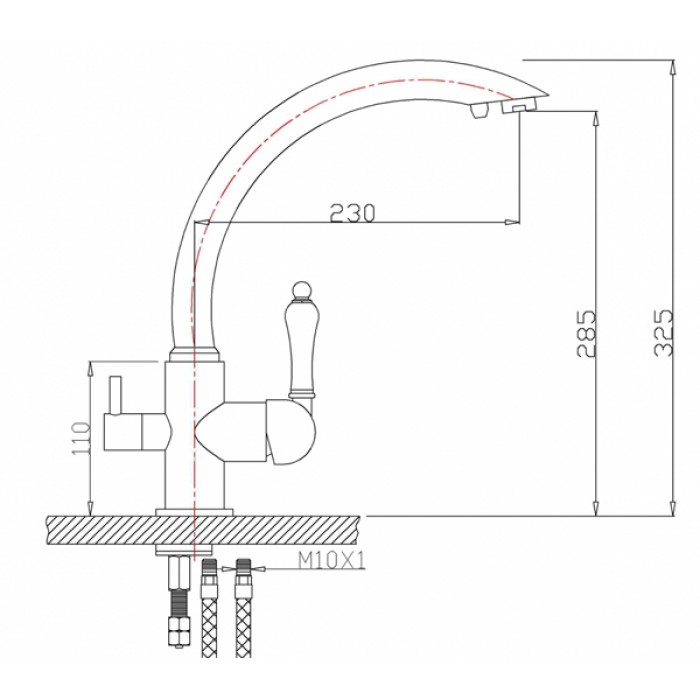 Zorg ZR 314 YF-33 Antique Смеситель для кухни Zorg 325х274 мм  - Вид №2