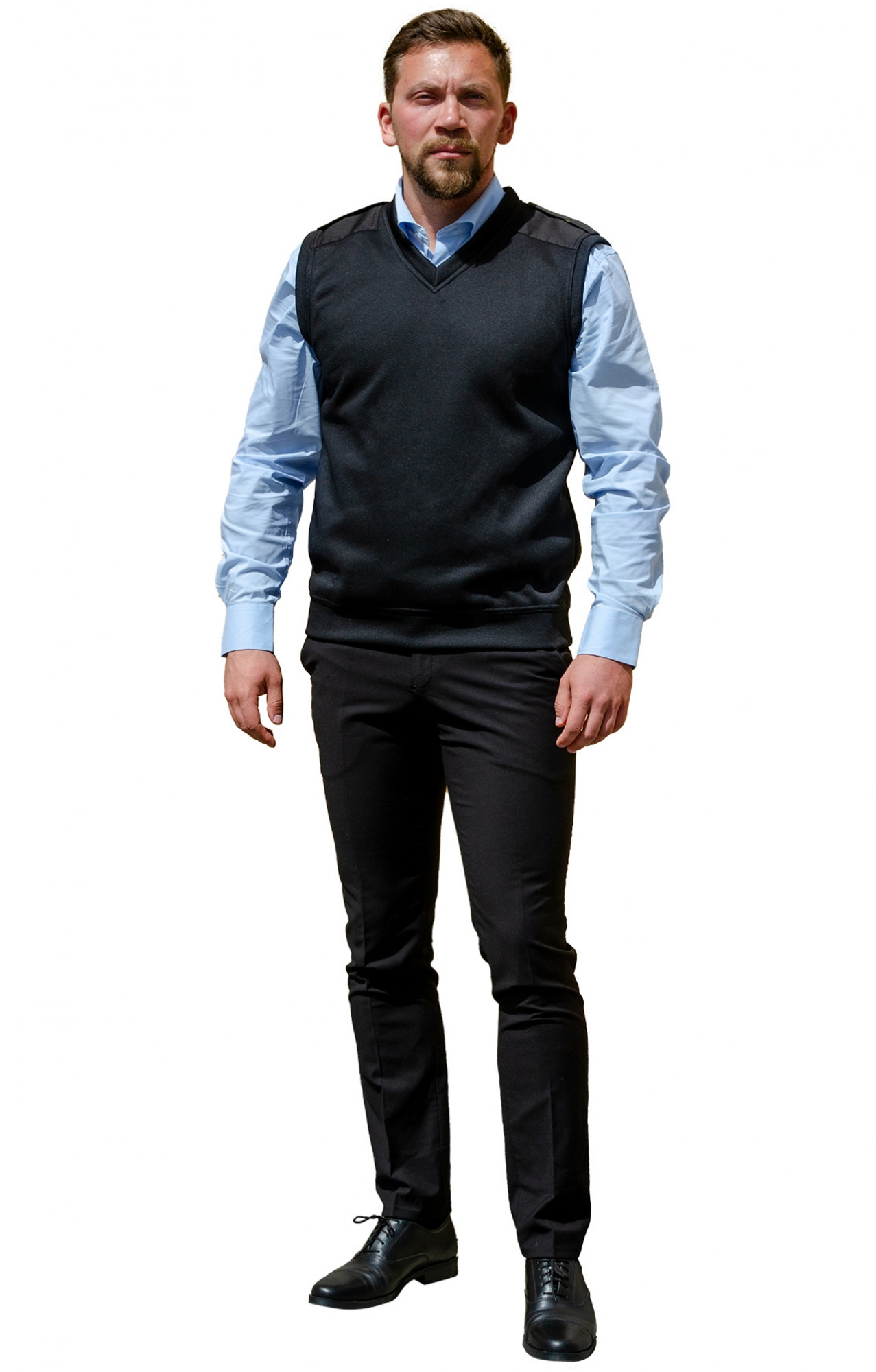 67743 Жилет "ОМЕГА" цвет черный с черным  Одежда для охранных структур  размер 52-54 Спецодежда 