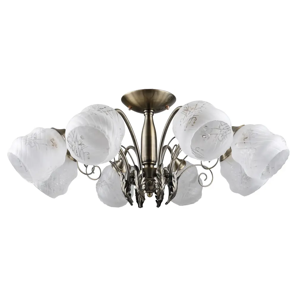 Люстра потолочная «Элегия» КС30070/8С, 8 ламп, 24 м², цвет белый/бронза КЛЮЧНИК STLM-2030625