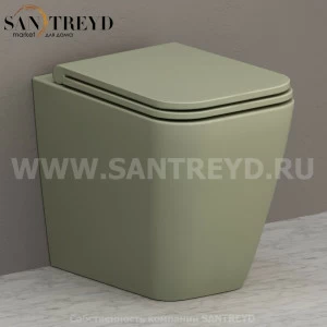 ST004LI Приставной унитаз напольный Зеленый Ceramica Globo STONE Италия
