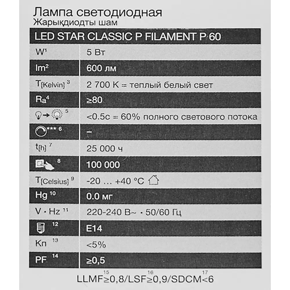 Светодиодная лампа OSRAM E14 5W шар с теплым белым светом 85306980 STLM-0927230 - Вид №4