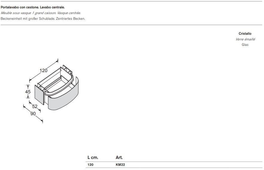 ARTELINEA Мебель для умывальника из эмалированного хрусталя с корзиной sun-id-1358489 - Вид №3