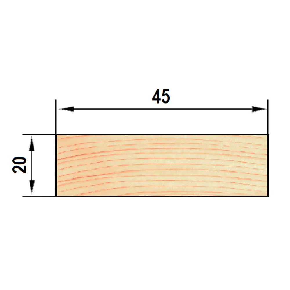 Santreyd Рейка строганая из сосны 20х45х1000 мм для отделки и мебели 83810444 STLM-1013530 - Вид №4