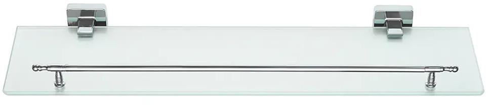 91594402 Полка для ванной комнаты delphinium 102272 металл, стекло 13.5x52 см цвет серый, серебристый STLM-0975069