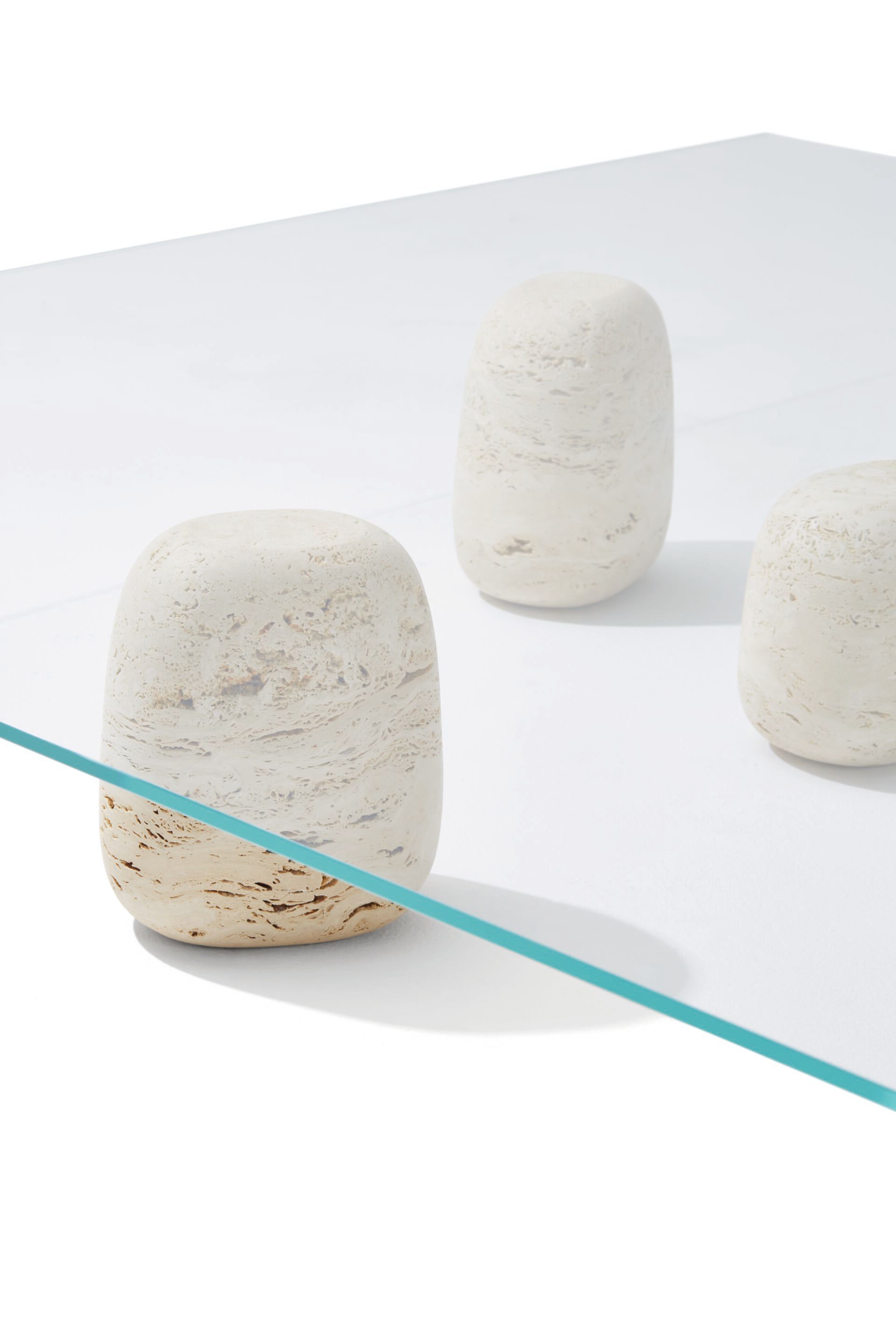 Квадратный Хрустальный низкий журнальный столик с мраморной основой DE PADOVA ISHI STONE ARCH-00061130 - Вид №2