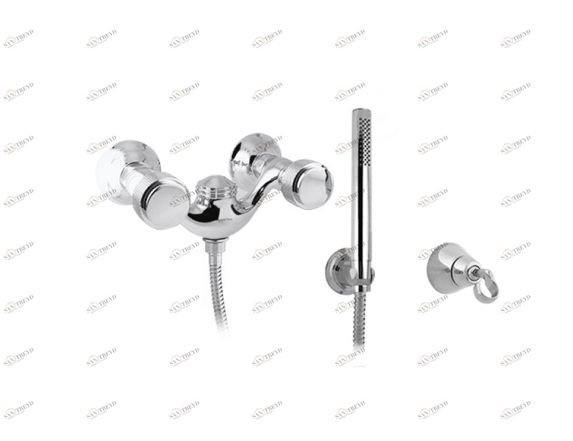 071419.P00.50 Смеситель для душа с декорированным латунным кольцом Яркий хром Mestre 