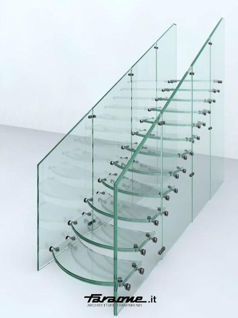 FARAONE Открытая лестница из нержавеющей стали и стекла sun-id-1480146 - Вид №4