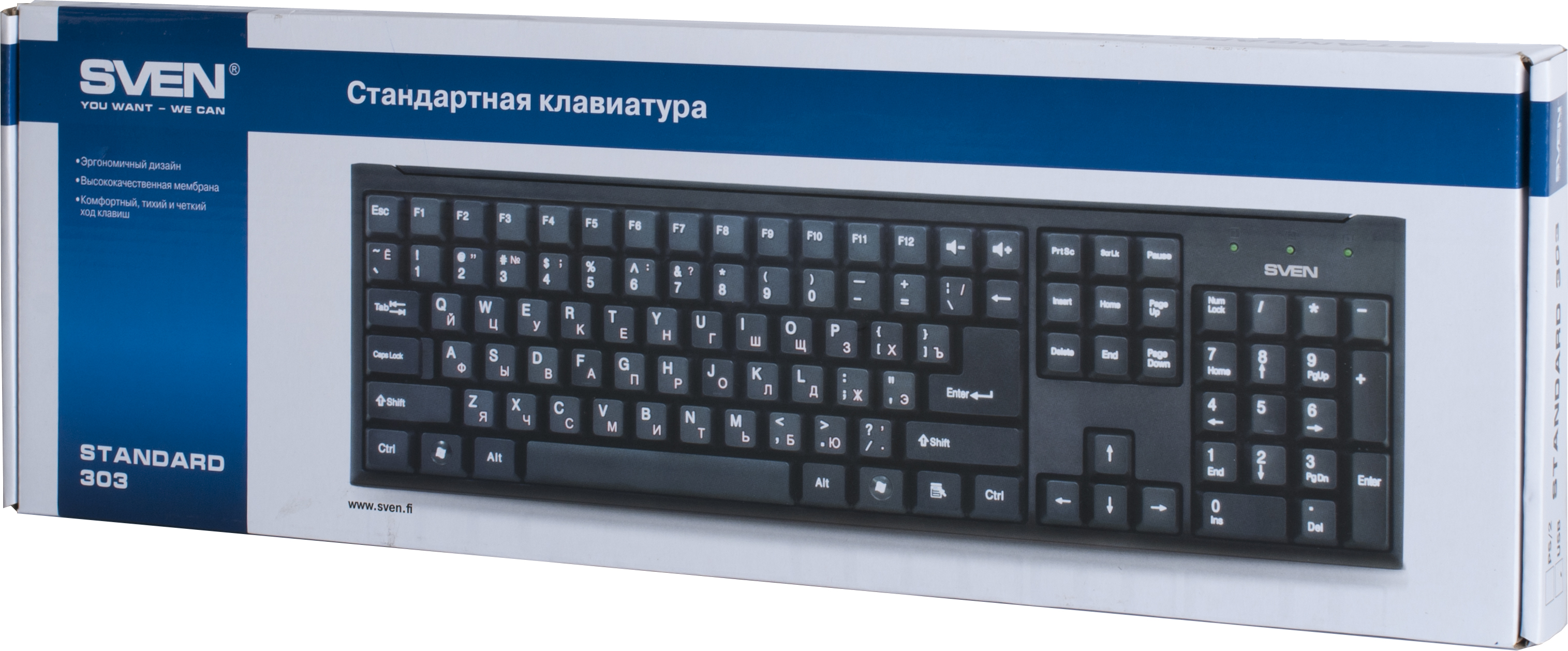 SV-03100303UB Клавиатура standard 303 usb чёрная Sven Santreyd  - Вид №3