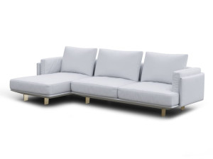 3-местный кожаный диван с полуостровом