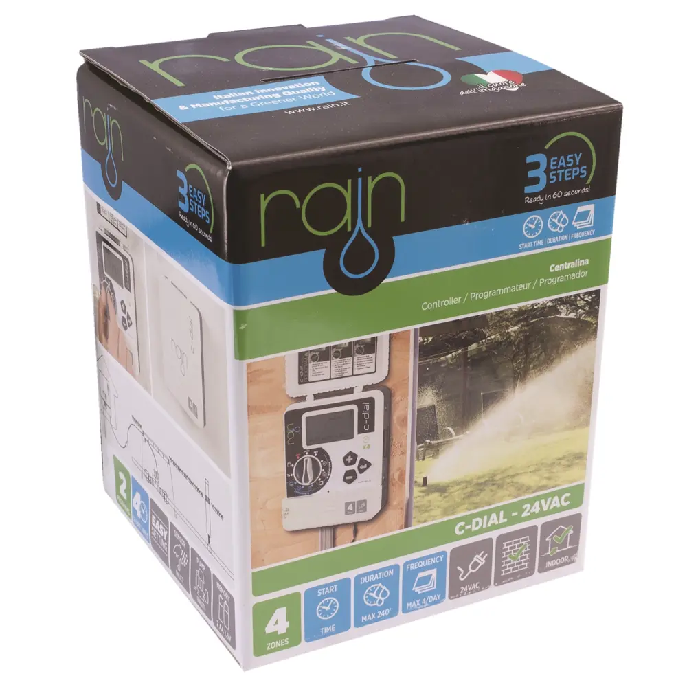 Программируемый контроллер полива RAIN C-DIAL на 4 зоны с интеллектуальным управлением 80135183 STLM-0013776 - Вид №3