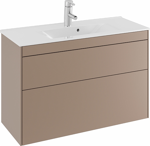 47374 IFO Sense напольная тумба для тонкой раковины с двумя ящиками, компактная, Ш = 600 мм, Ш1 = 615 мм, шпон черного дуба - Вид №10