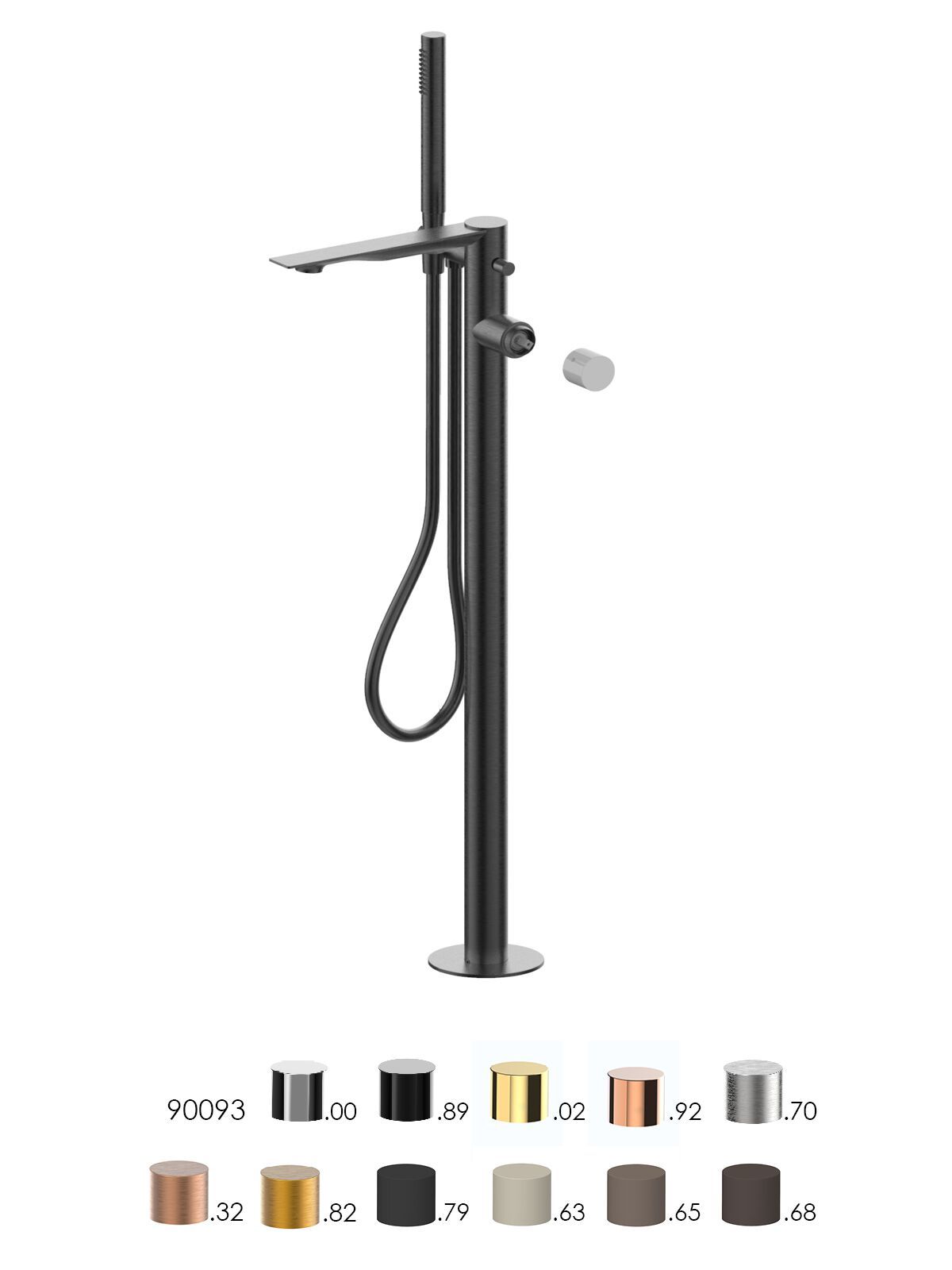 Однорычажный смеситель для ванны с ручным душем Rubinetterie Frattini Narciso S ARCH-00013451 - Вид №1