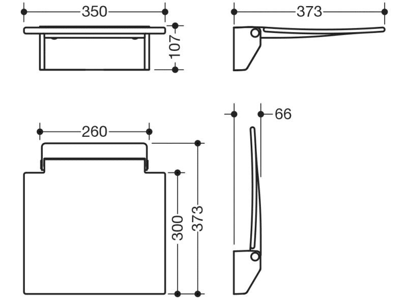 950.51.20190 Складное сиденье 350 HEWI System 800 K  - Вид №1