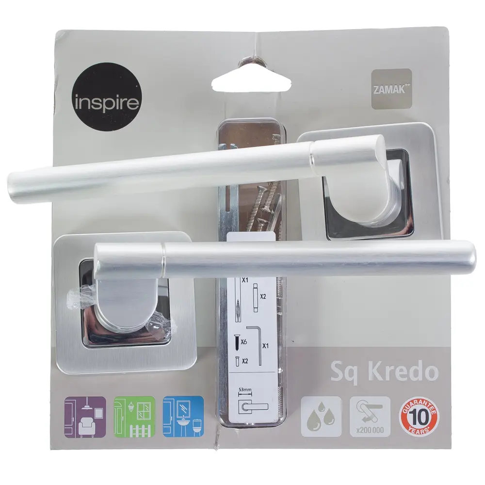 Дверная ручка Inspire «SQ Kredo», без запирания, комплект, цвет белый 18808382 STLM-2200239  - Вид №3