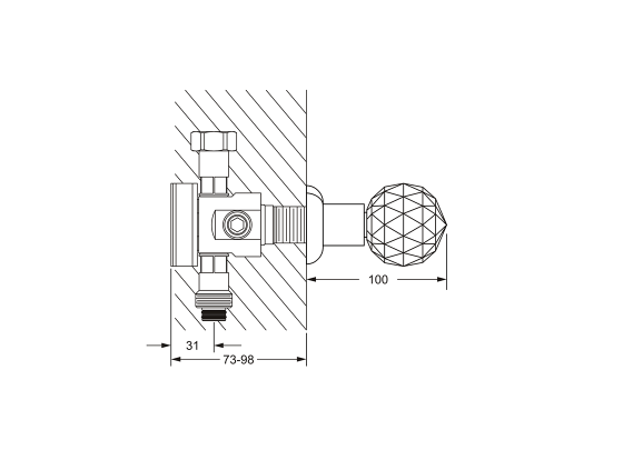 Вентиль для скрытого монтажа, внешняя часть JOERGER Florale Crystal 600.60.432.000-AA - Вид №1