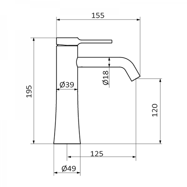 47543470 PREMIUM XL Женский Умывальник Смеситель Хром GRB MIXERS Time - Вид №1