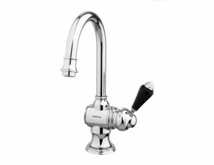 058203.FN0.00 Смеситель для умывальника с черным кристаллом Swarovski Золото 24К