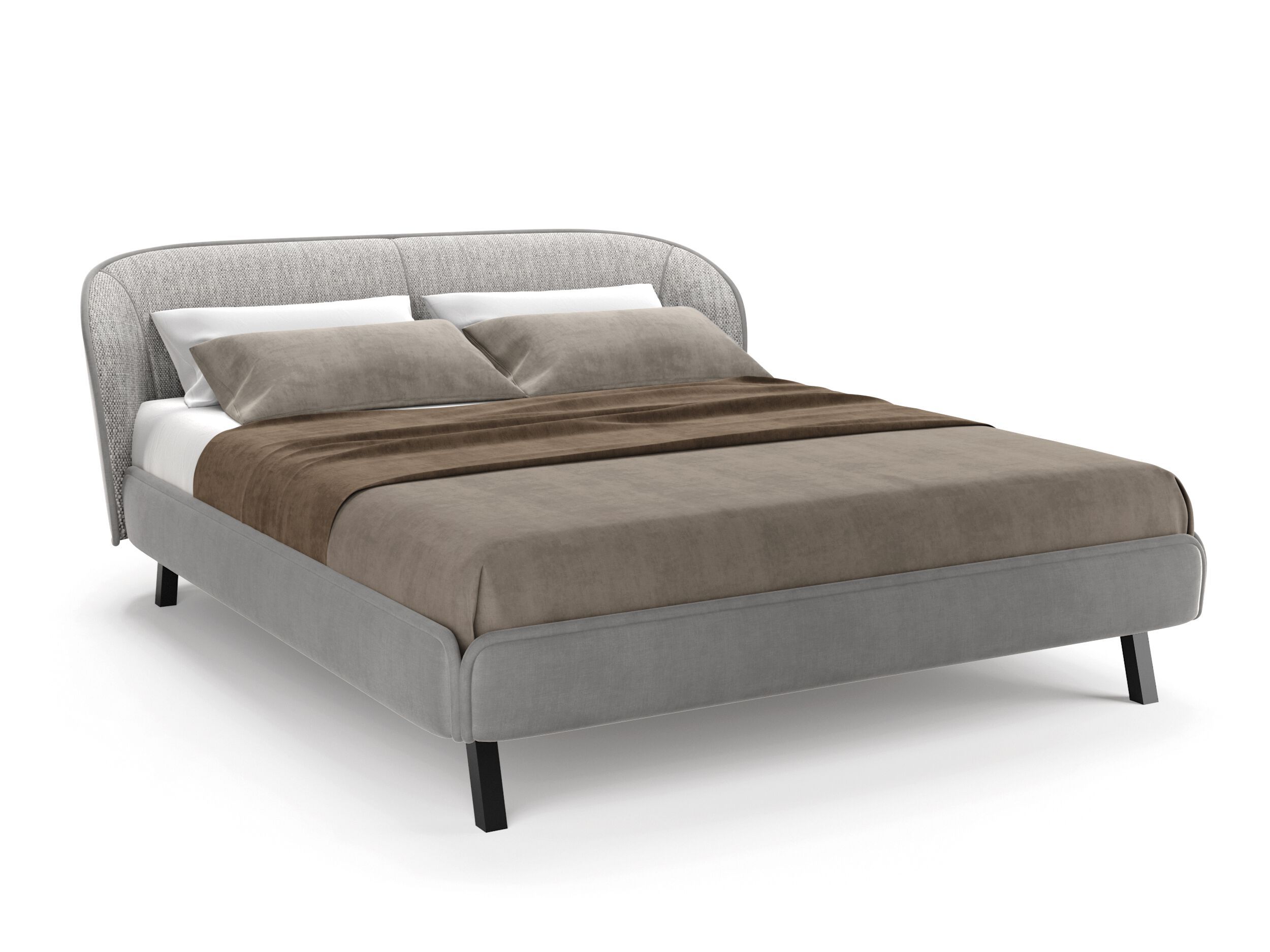 Двуспальная кровать из ткани с мягким изголовьем PRADDY Metro ARCH-00042239 - Вид №1