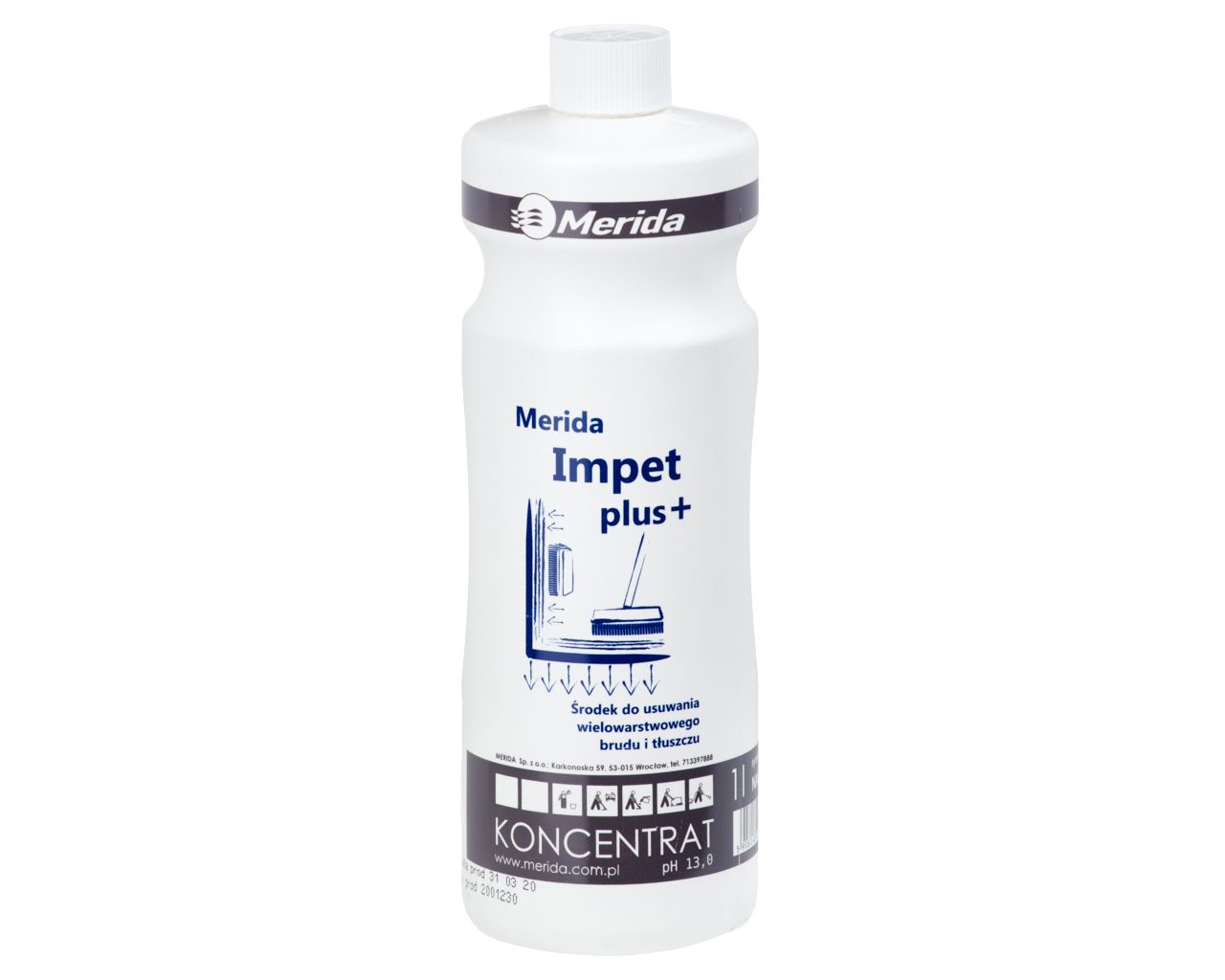 NMS105 IMPET PLUS Средство для удаления многослойных загрязнений и жира, флакон 1 л Merida 