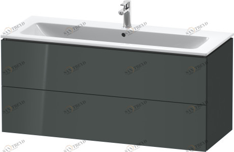 LC624303838 Тумбочка подвесная L-Cube #LC6243 1220 x 481 мм Доломитово-серый глянцевый лак Duravit