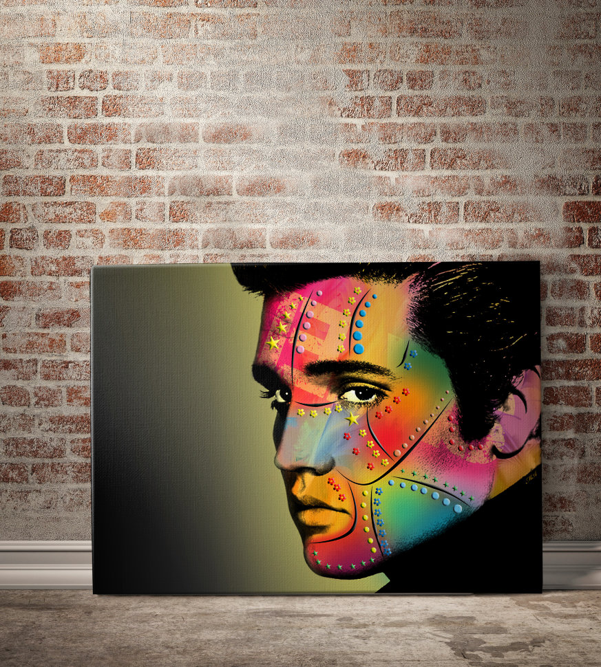 Картина с покрытием объемным гелем 100х80 см Elvis Has Left The Building by Mark Ashkenazi ICON DESIGNE  096869 Зеленый;черный;разноцветный  - Вид №1