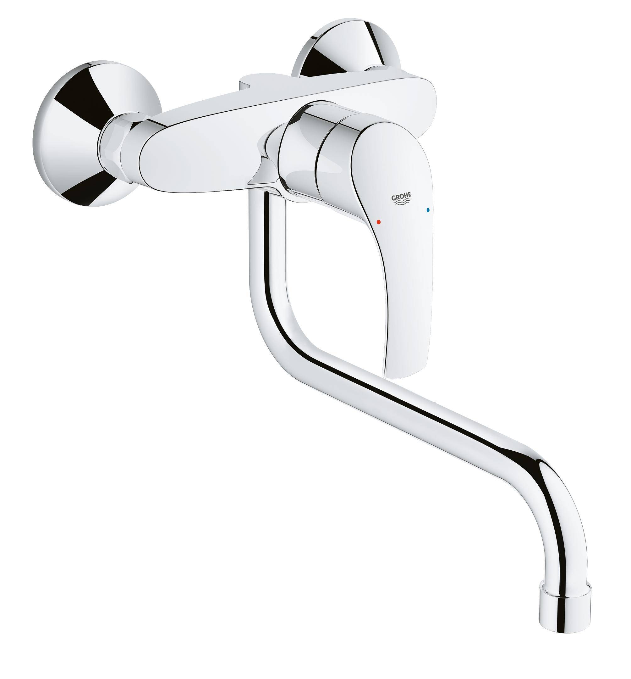 Смеситель для кухни GROHE Eurosmart new настенный, вынос 200 мм, хром (32224002) - Вид №1