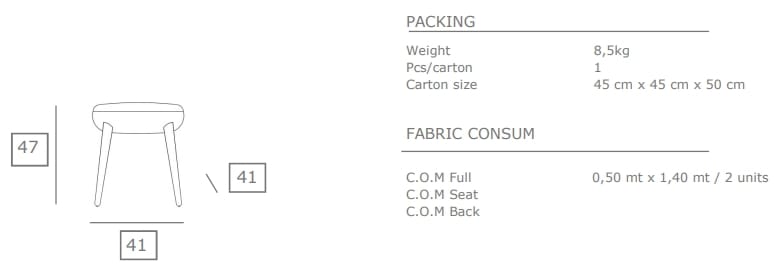 Низкий стул из дерева и ткани JOB’S Pokè ARCH-00105623 - Вид №5