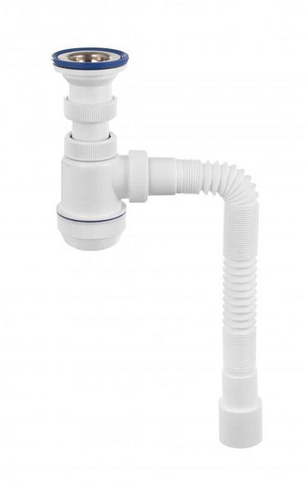 90428612 Сифон Мини Элит D63 мм и гибкой трубой 1 1/2" D40/50 STLM-0222818 VIRPLAST