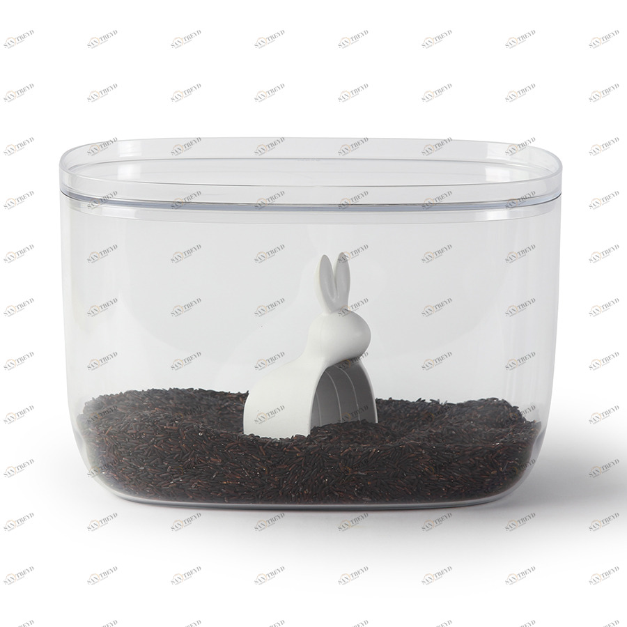 Банка с крышкой и мерной ложкой 7 л прозрачная Bella Bunny QUALY  00-3872329 Белый;прозрачный 