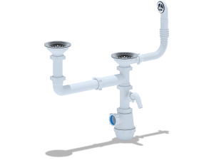 2-ой Сифон Ани Грот двойной 3 1/2" с перел. и отводами Анипласт