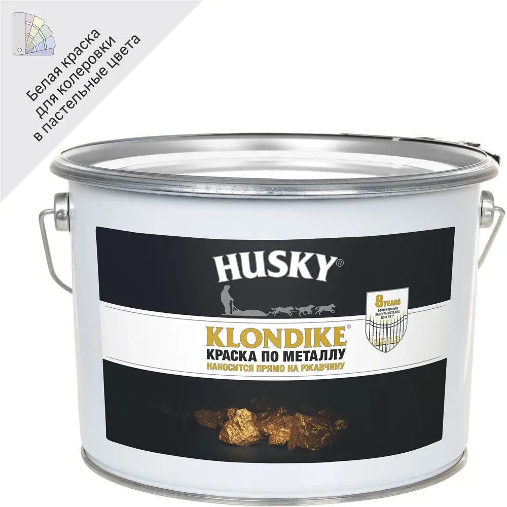 Краска Husky Klondike для металла с молотковым эффектом, белая 89349416 STLM-0856219