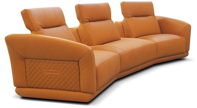 Rossini Sofas Секционный изогнутый кожаный диван с подголовником Monicelli sun-id-1491227 - Вид №5
