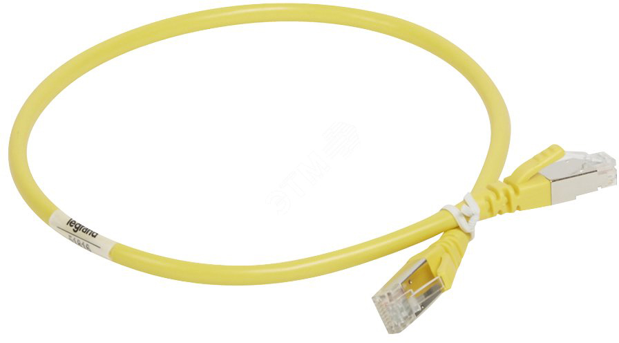 51816 Шнур коммутационный rj 45 - категория 6a - s/ftp - pvc - экранированный - 0,5 м - желтый Legrand 