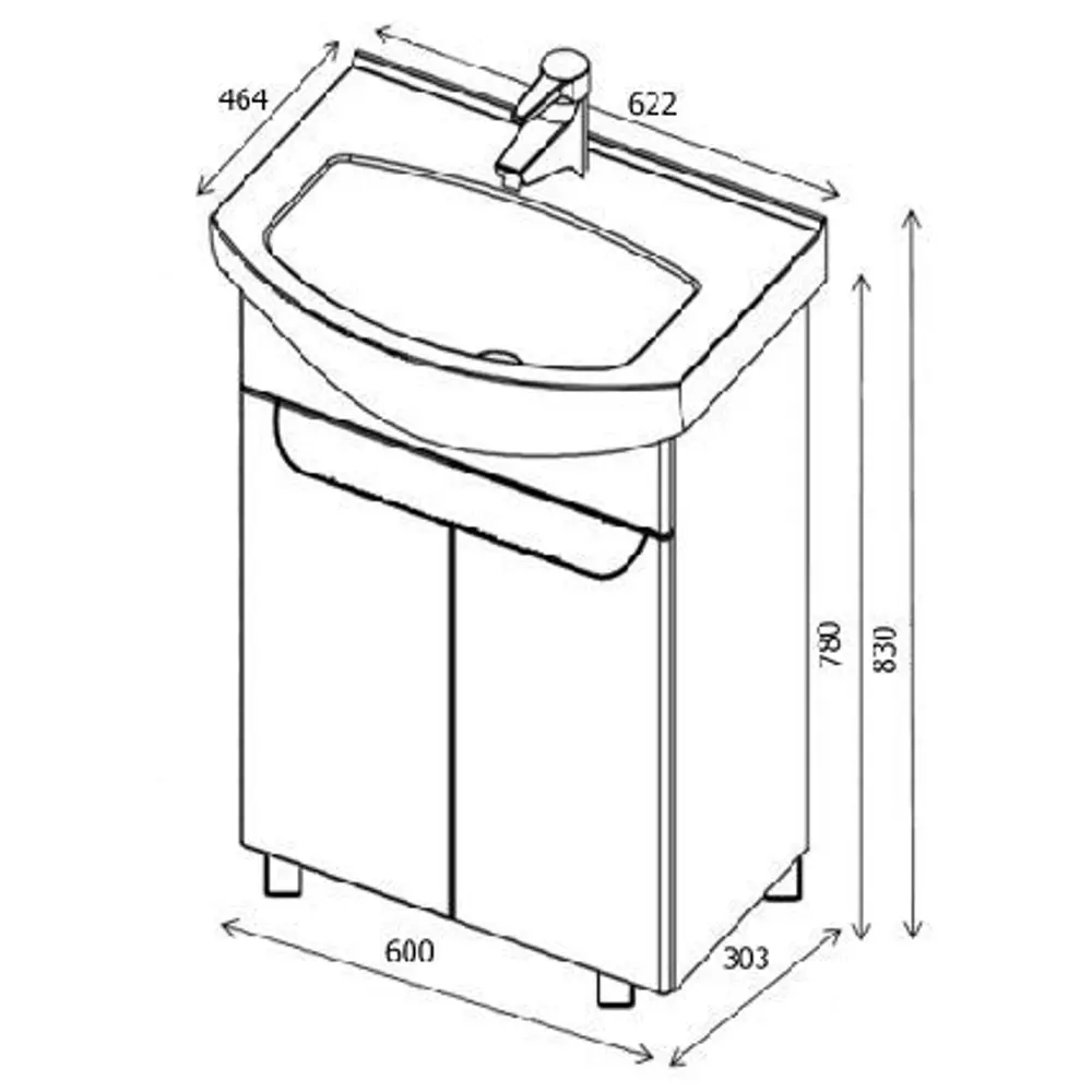Тумба Santreyd «Руан 60» для ванной с раковиной 82222689 STLM-0022278 - Вид №5
