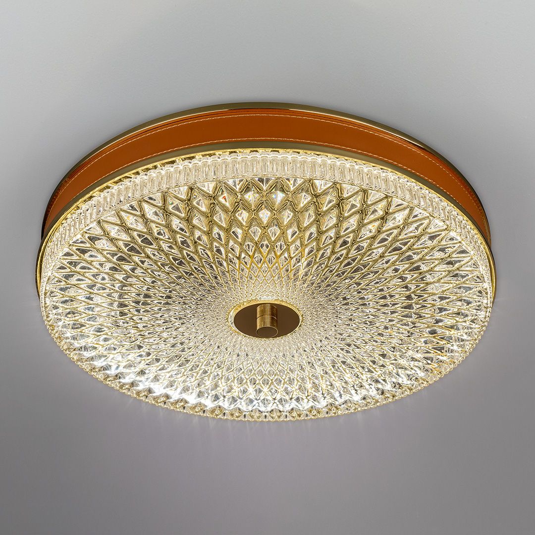 Светильник потолочный хрустальный D 38 см золотистый Frezia Light 120137 FREZIA LIGHT ДИЗАЙНЕРСКИЕ 00-3953649 Золото;прозрачный  - Вид №1