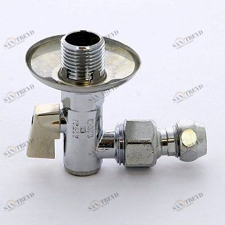 Кран шаровый ITAP угловой с фильтром, розеткой и шарнирным соединителем для медной трубки 10x1/2" 38612