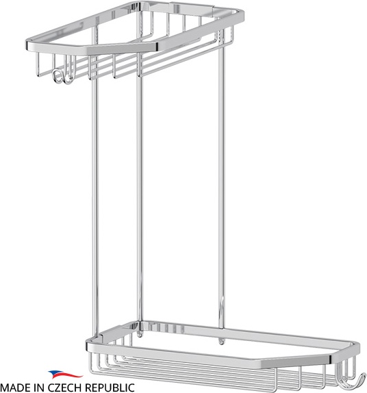 RYN 013 Полочка-решетка с крючками угловая 2-х ярусная 20/20 cm FBS Ryna