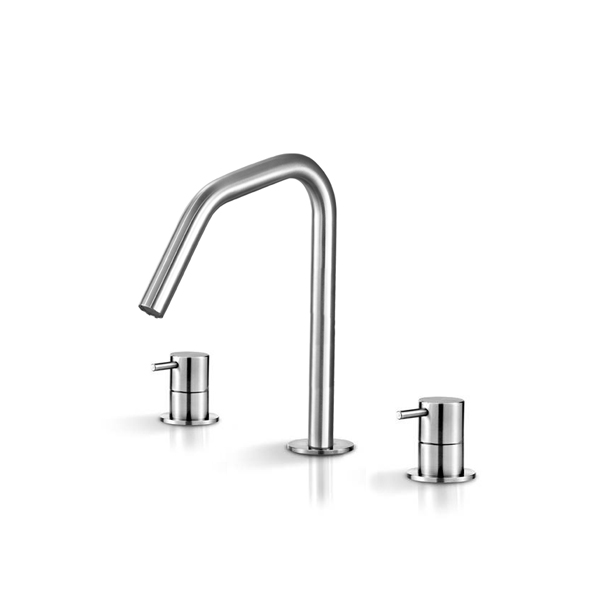 DEC201S Смеситель для раковины на 3 отверстия Linki DECO, Сатинированная сталь