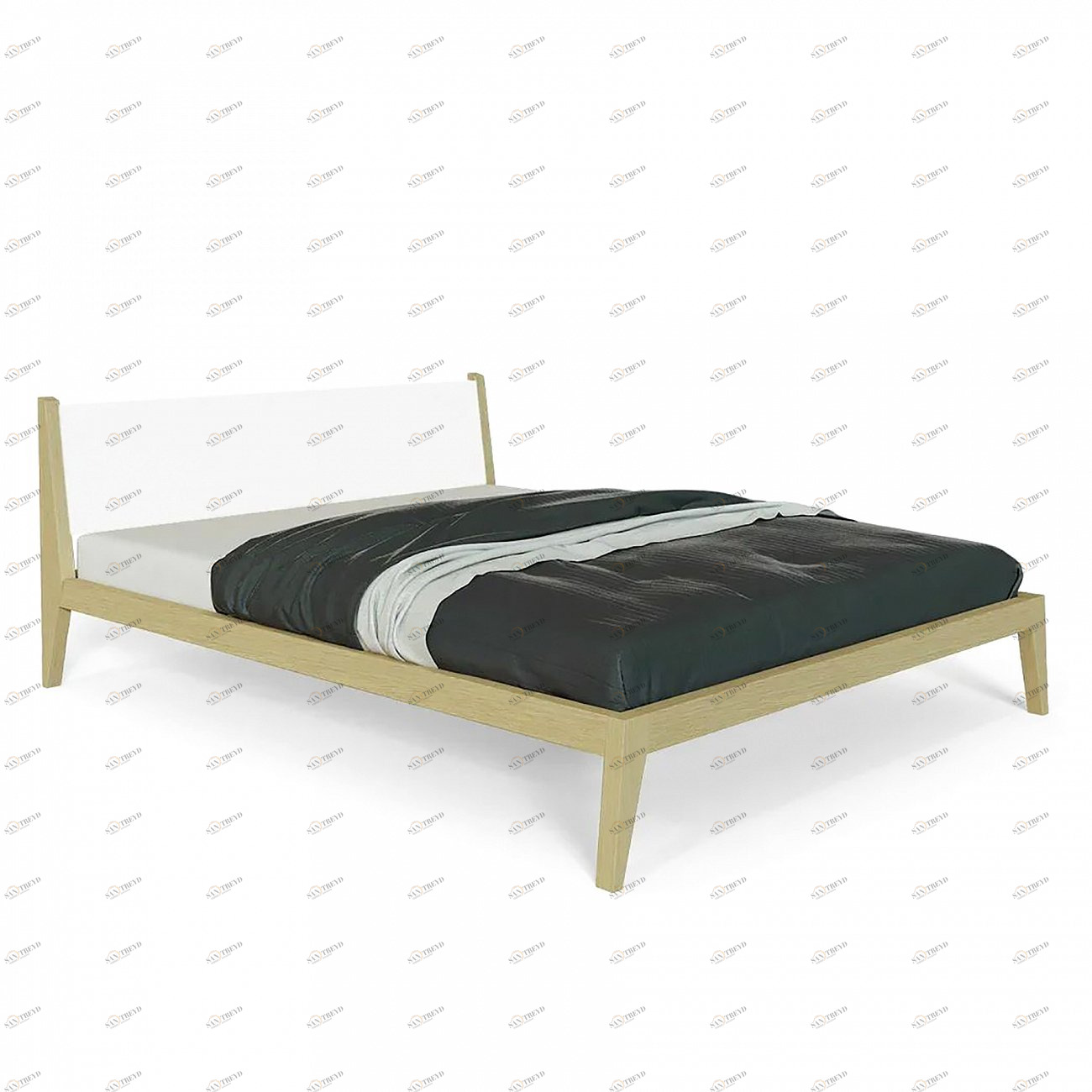 Кровать двуспальная 160x200 белая Fly BRAGIN DESIGN ДИЗАЙНЕРСКИЕ 256390 Бежевый 