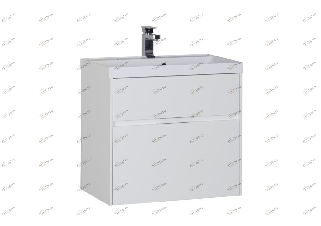 Тумба с раковиной Aquanet Латина 70 белый (2 ящика) 0018003200179394
