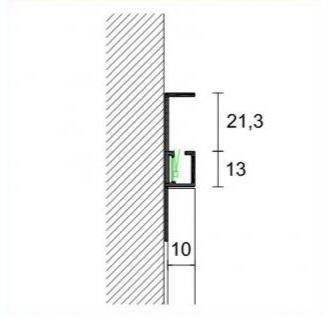 PROFILPAS Декоративная кромка из алюминия для покрытий Xl design Lql/2 - Вид №1