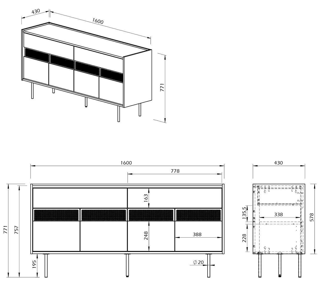 Шкаф из МДФ с ящиками TemaHome RADIO ARCH-00140432 - Вид №12