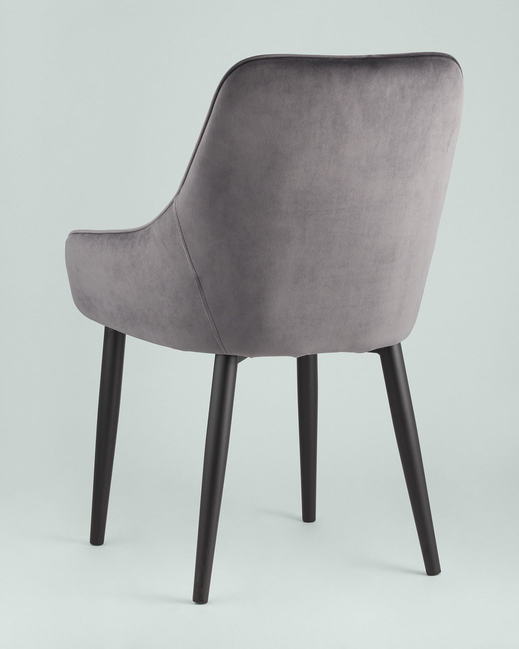 Стул с подлокотниками мягкий серый с черными металлическими ножками "Диана" STOOL GROUP ДИЗАЙНЕРСКИЕ 00-3881951 Серый  - Вид №3