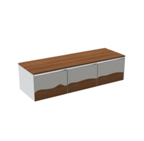 C375M3L50.101NC Тумба подвесная с 3 выдвижными ящиками A. e T. Italia TRACE Белый матовый - орех Каналетто Италия AeT ITALIA