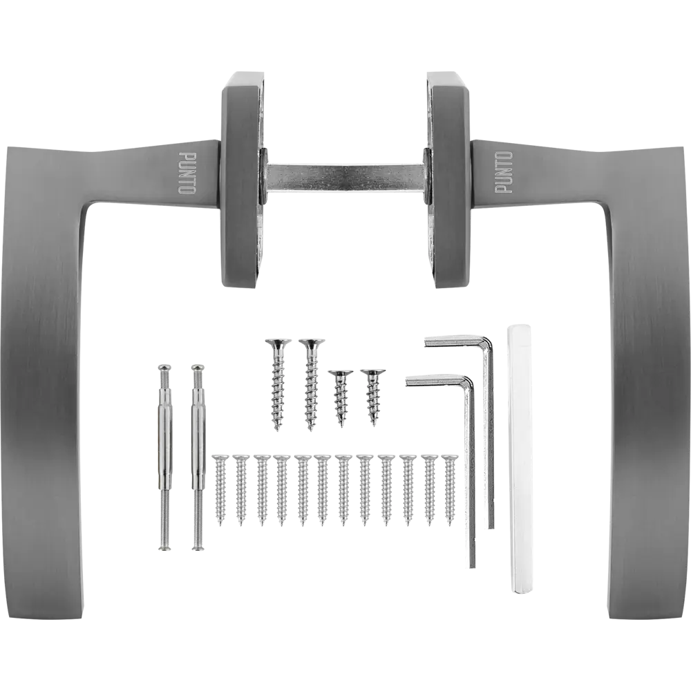 Дверные ручки Punto Navy с запиранием комплект цвет графит/хром STLM-2158447 - Вид №1